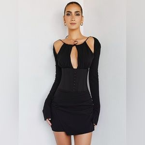 NWT Mistress Rocks ‘BEGINNINGS' Black Wrap Front Dress